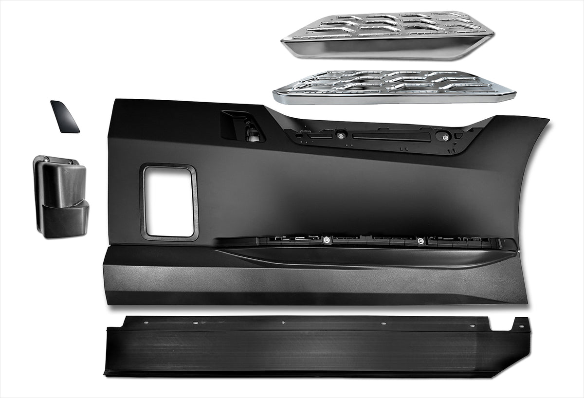 Front Step Fairing Panel with Bracket, Step and Extension Set Passenger 2025+ Volvo VNL New