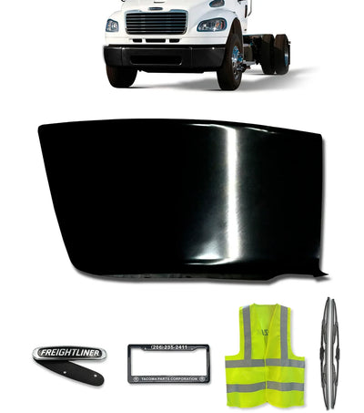 Bumper Corner Steel Black Passenger 2003-2021 Freightliner M2 Business Class 106 112