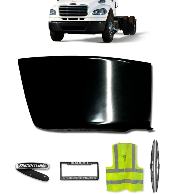 Bumper Corner Steel Black Passenger 2003-2021 Freightliner M2 Business Class 106 112