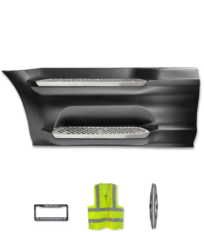 Front Step Side Panel w/Bracket, Upper & Lower Metal Steps Driver 2022+ Peterbilt 579