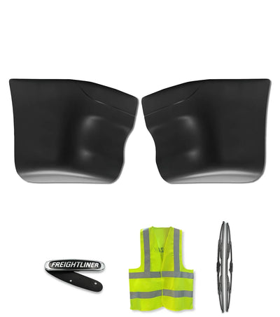 Extension Corners Bumper End Caps Black Set 2001-2017 Freightliner Columbia