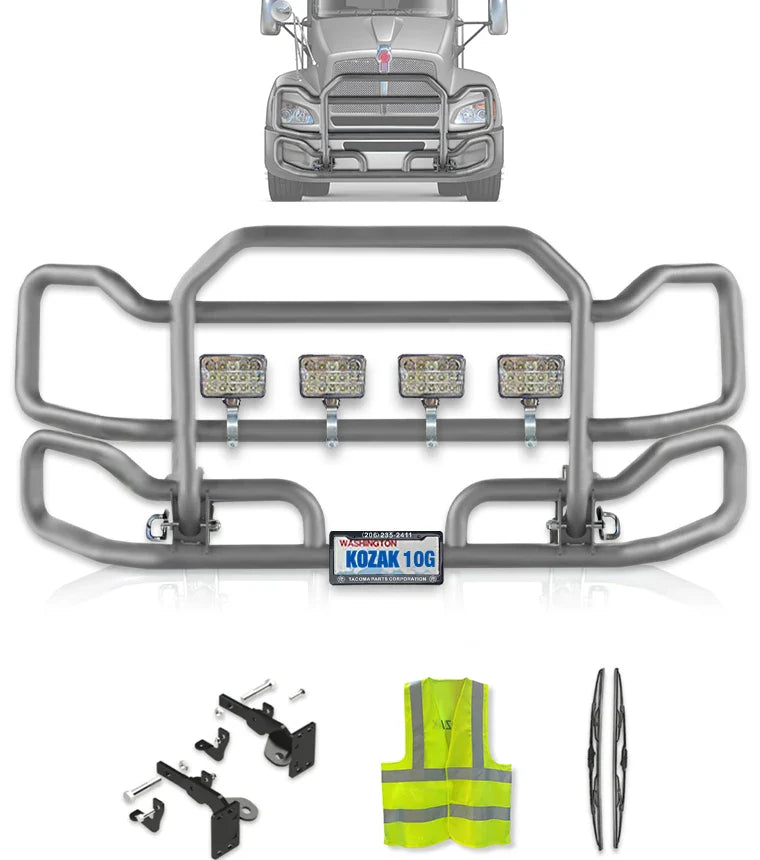 Front Grey Grille Guard Large Kenworth T440