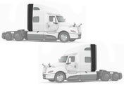 Top and Lower Wind Fairings Cab Extenders Set International LT LT625
