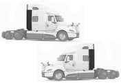 Bottom Lower Wind Fairing Cab Extenders Plastic with Extensions Set International LT625
