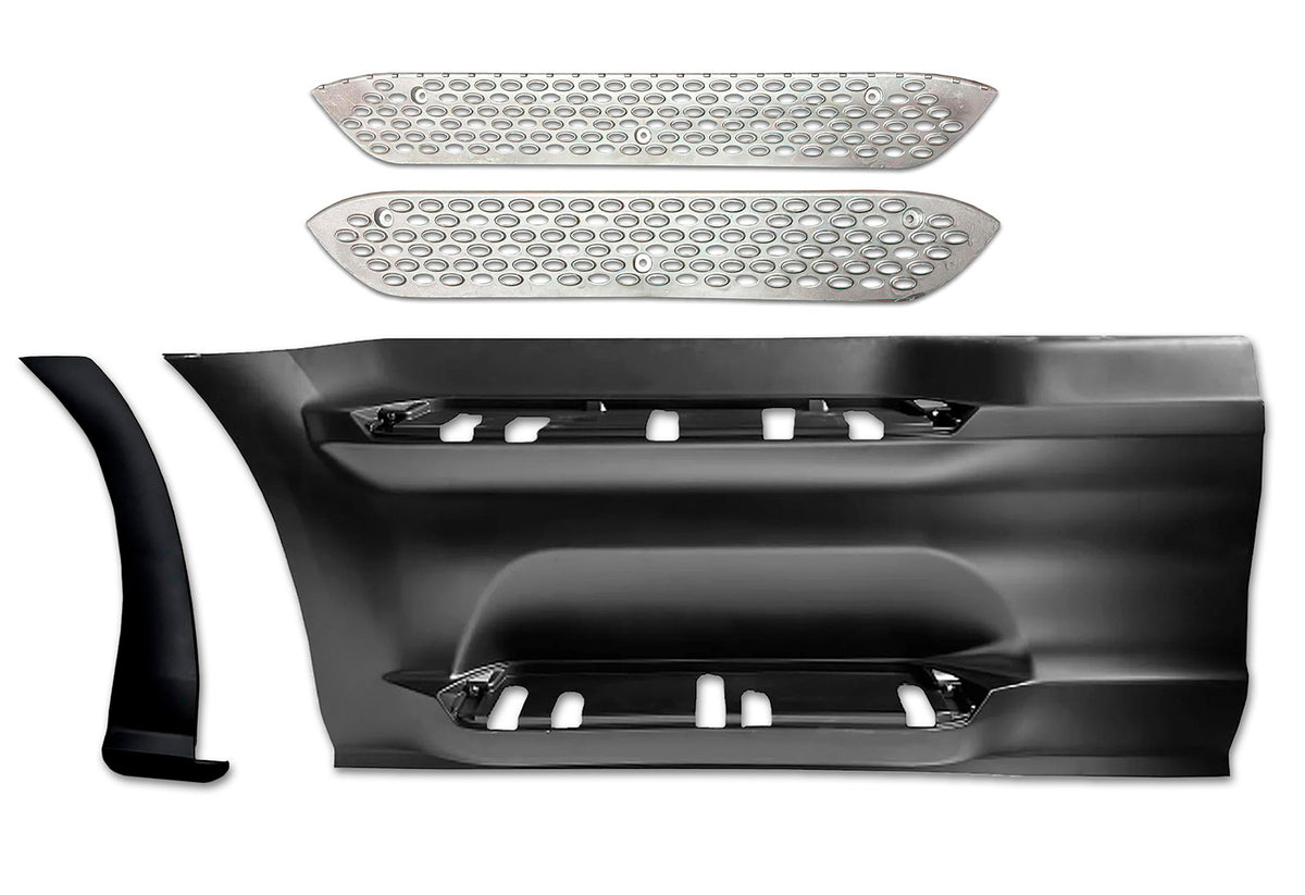 Front Step Side Panel w/Bracket, Upper & Lower Metal Steps, Extension Driver 2022+ Peterbilt 579