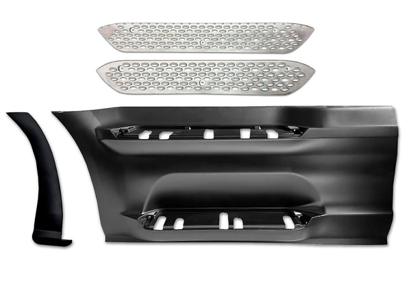 Front Step Side Panel w/Bracket, Upper & Lower Metal Steps, Extension Driver 2022+ Peterbilt 579