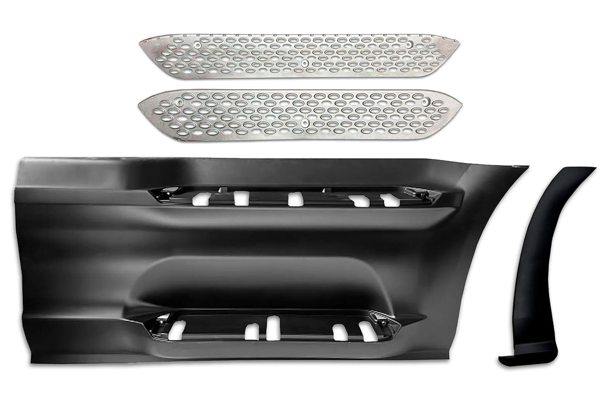 Front Step Side Panel w/Bracket, Upper & Lower Metal Steps, Extension Passenger 2022+ Peterbilt 579