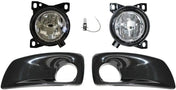 Kozak Black Plastic Bumper Extension Corners Pair With Brackets and Fog lights with bezels for Kenworth T660 - 
