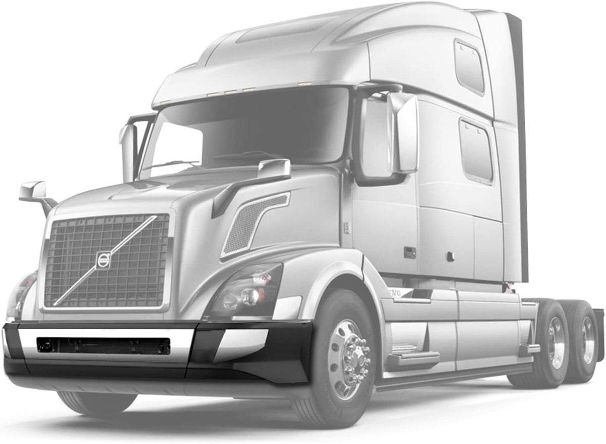 Bumper Plastic No Fog Hole and Chrome Trim Set 2016-2017 Volvo VNL