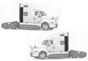 Lower Wind Fairings Cab Extenders Set International LT625