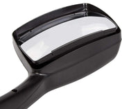 Peterbilt 579 Semi Truck BLACK Finish Hood Mirror Pair Left and Right Sides (Driver and Passenger Sides) - Replacement Truck Parts - PLUS Logo, 2x22 inch Windshield Wipers and Kozak Vest