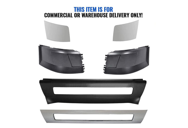 Bumper Plastic No Fog Hole and Chrome Trim Set 2004-2015 Volvo VNL