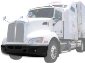 Kozak Black Plastic Bumper Extension Corners Pair With Brackets and Fog lights with bezels for Kenworth T660 - 