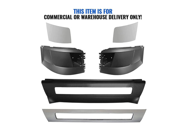 Bumper Plastic with Fog Hole and Chrome Trim Set 2004-2015 Volvo VNL