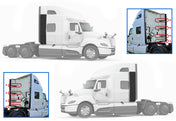 Lower Wind Fairing Cab Extender Plastic w/Brackets Set International LT625