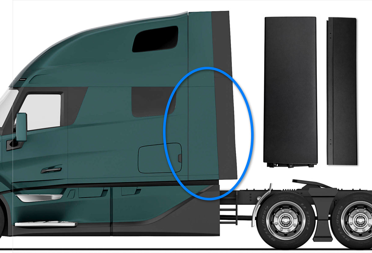 Cabin Fairing Lower Air Deflector with Extension and Brackets Driver 2025 2026 Volvo VNL New