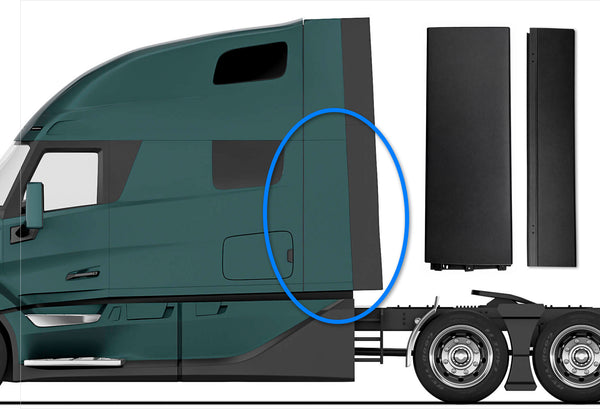 Cabin Fairing Lower Air Deflector with Extension and Brackets Driver 2025 2026 Volvo VNL New