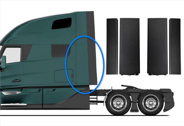 Cabin Fairing Lower Air Deflector with Extensions Set 2025 2026 Volvo VNL New