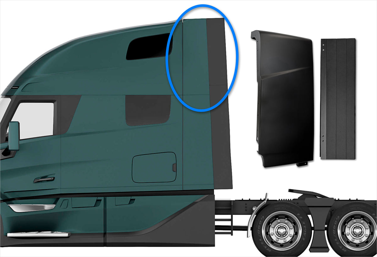 Cabin Fairing Upper Air Deflector with Extension Driver 2025 2026 Volvo VNL New