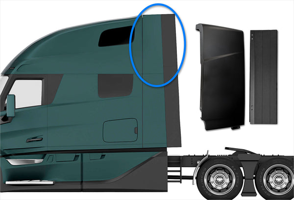 Cabin Fairing Upper Air Deflector with Extension and Brackets Driver 2025 2026 Volvo VNL New
