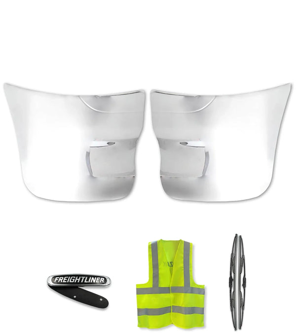 Extension Corners Bumper End Caps Chrome Set 2001-2017 Freightliner Columbia