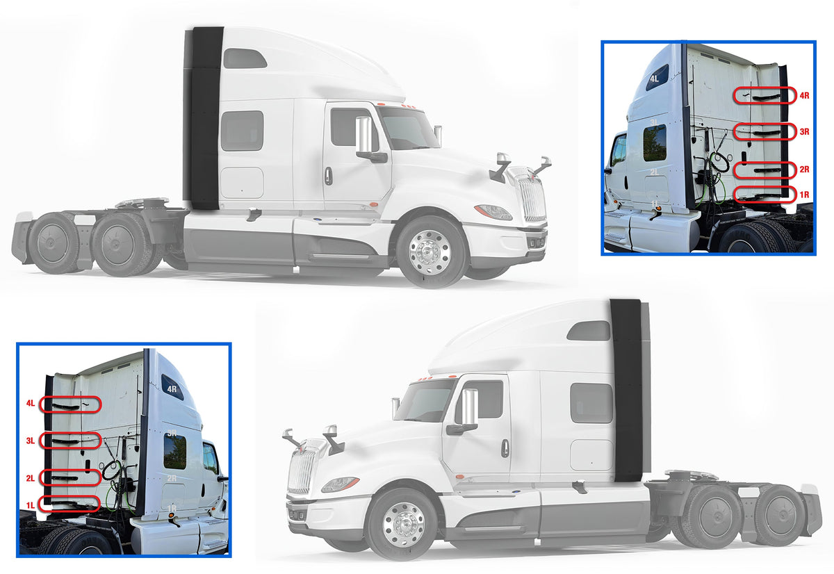 Top & Lower Fairing Cab Panels w/Extenders & w/Brackets Full Set International LT625