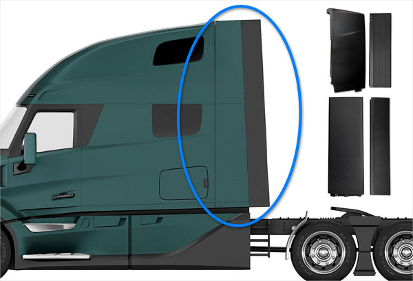 Cabin Fairing Upper & Lower Air Deflector with Extensions Driver 2025 2026 Volvo VNL New