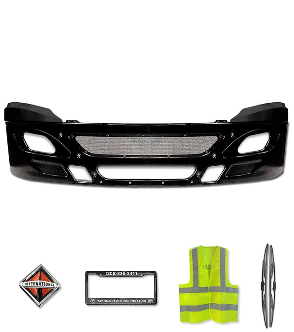 Bumper Stationary Black Steel 2006-2015 International Prostar