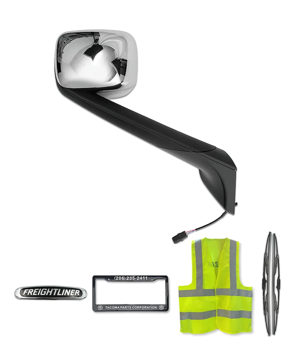 Hood Mirror Chrome Passenger 2018+ Freightliner Cascadia 126 116