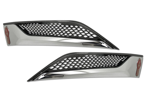 Side Hood Grilles Vent Trim Chrome Set 2022+ Kenworth T680 Next Gen