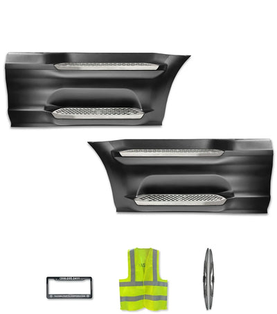 Front Step Side Panels w/Brackets, Upper & Lower Metal Steps Set 2022+ Peterbilt 579