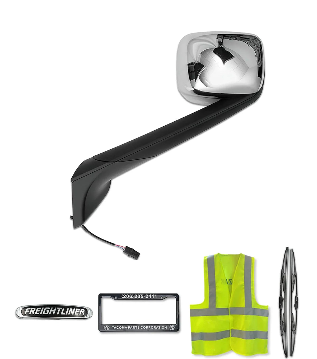 Hood Mirror Chrome Driver 2018+ Freightliner Cascadia 126 116