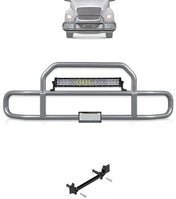 Gray Front Grille Deer Moose Bumper Guard 2018+ International LT LT625 (plastic bumper w/central fog lights)