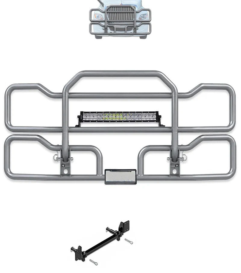 Gray Front Grille Deer Moose Bumper Guard 2018+ International LT625