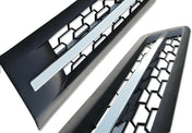 Side Hood Vents Black with Chrome Stripe Set 2018+ Freightliner Cascadia 116 126