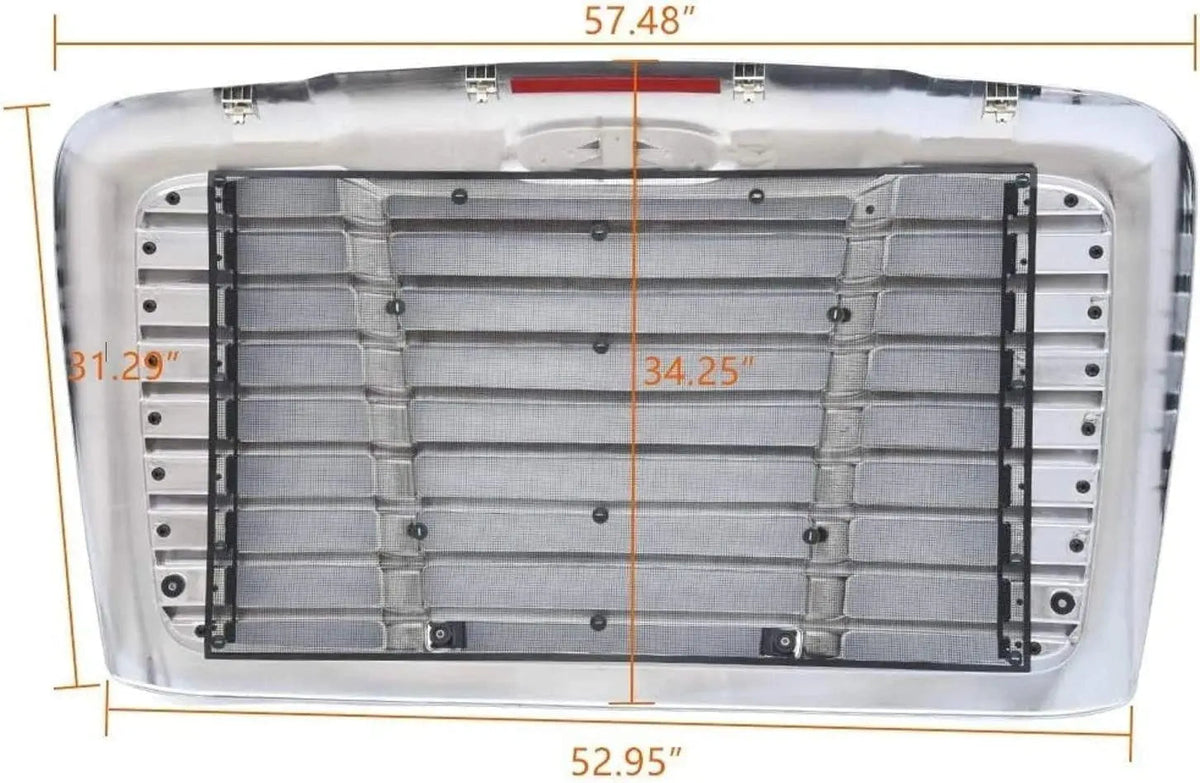 Chrome Triple Plated Front Hood Radiator Grille With Bug Screen A17-19112-000 A17-15624-003 for Freightliner Cascadia 2008-2017