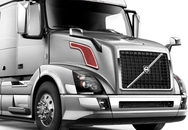 Chrome Finish Side Air Hood Vents Set Volvo VNL 2004-2016 - 