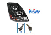 Headlight with LED bar Black Passenger 2004-2017 Volvo VNL VNX VT