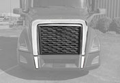 Chrome Grille with Bug Screen & Surround Bug Shield Deflector 2018-2024 Volvo VNL