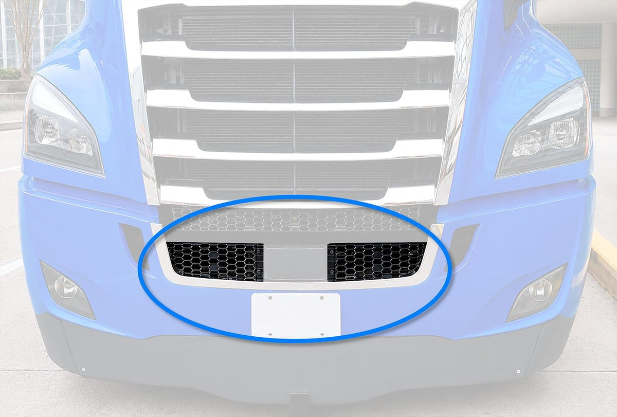 Front Bumper Upper Trim Mesh Grilles Set 2018-2024 Freightliner Cascadia