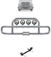 Gray Front Grille Deer Moose Bumper Guard International RH (plastic bumper w/central fog lights)