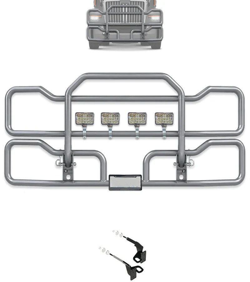 Gray Front Grille Deer Moose Bumper Guard 2023+ Western Star 57X Set-Back