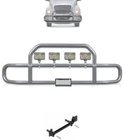 Gray Front Grille Deer Moose Bumper Guard 2018+ International LT LT625 (plastic bumper w/central fog lights)
