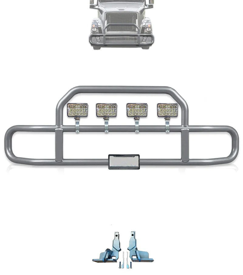 Gray Front Grille Deer Moose Bumper Guard 2004-2017 Volvo VNL