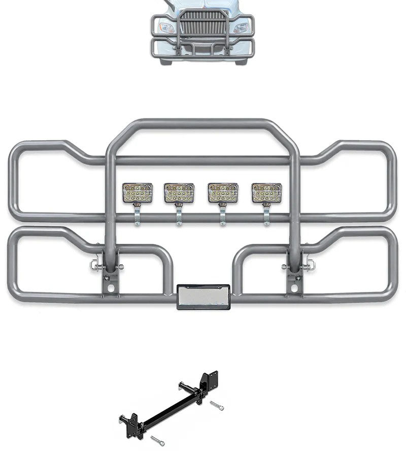 Gray Front Grille Deer Moose Bumper Guard 2018+ International LT625