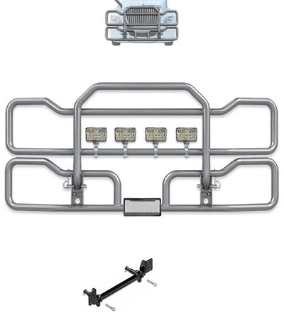 Gray Front Grille Deer Moose Bumper Guard 2018+ International LT625