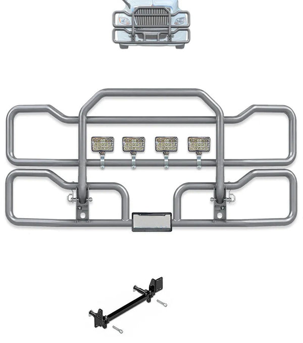 Gray Front Grille Deer Moose Bumper Guard 2018+ International LT625