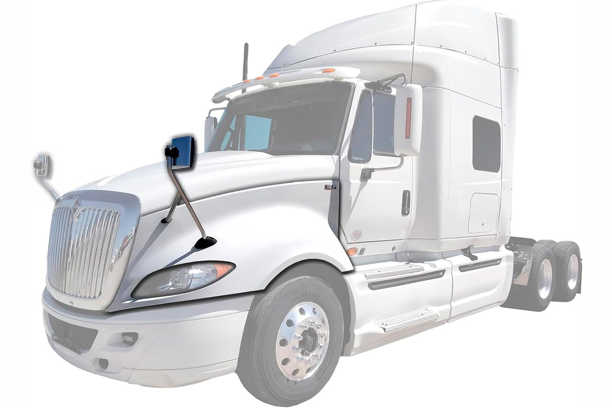 Hood Fender Fiberglass Driver with Hood Mirror 2006-2017 International Prostar