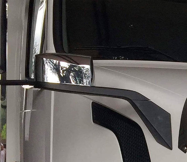 Hood Mirror Chrome Passenger w/ Fender & Bumper Corners Set 2004-2015 Volvo VNL