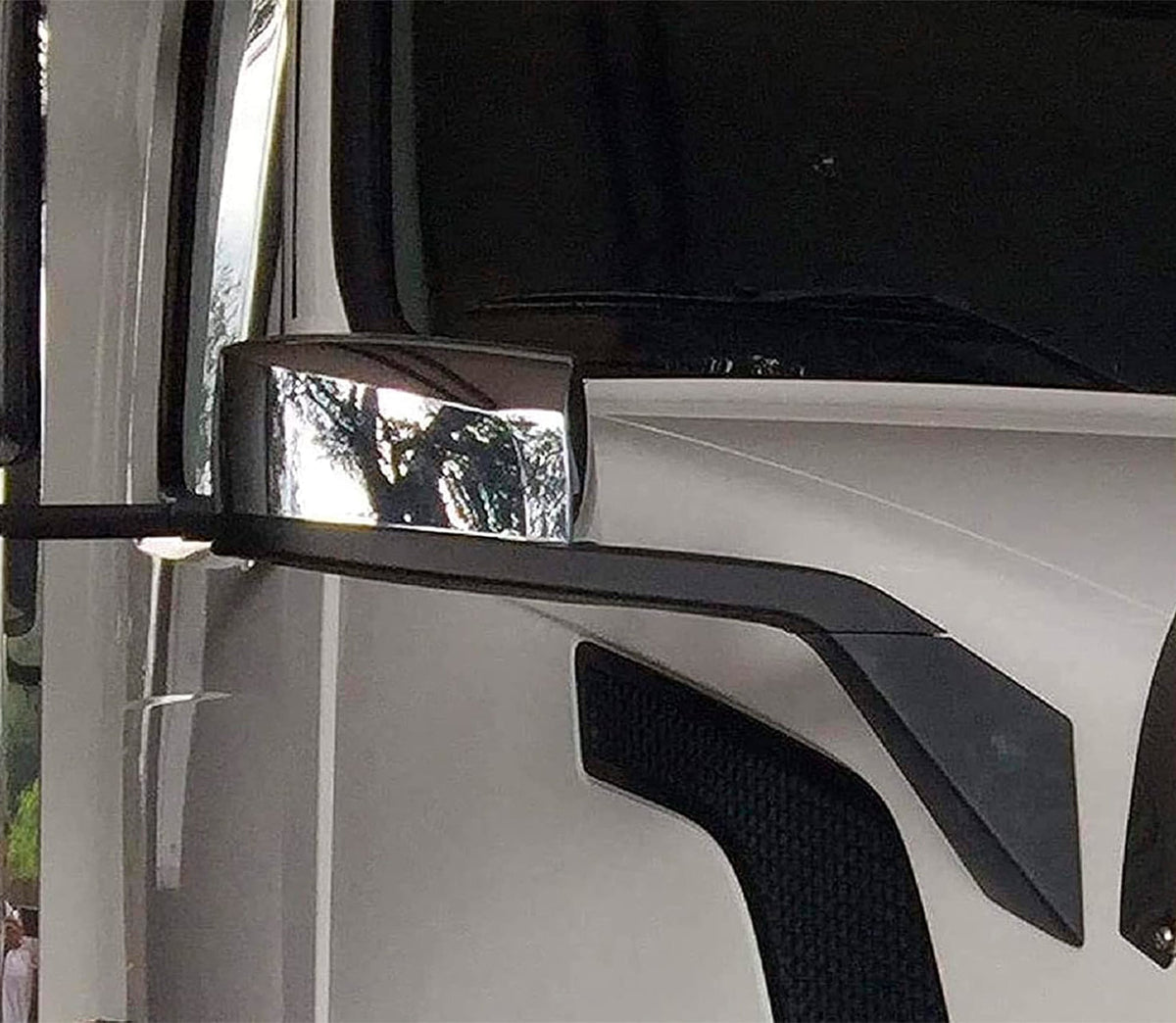 Hood Mirror Chrome Passenger w/ Fender/Bumper Corners Set 2016-2017 Volvo VNL